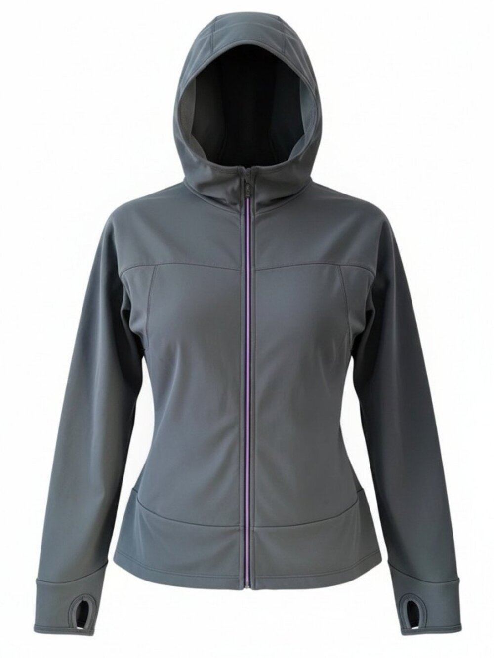 MEC Grey Hooded Zip-Up Technical Jacket Performance Outdoor l